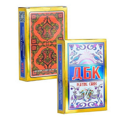 Игральные карты «ДБК-1» атласное покрытие, 54 листа, цв: микс.