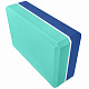 Блок для йоги полумягкий, 2-х цветный «E29313» цв: синий-бирюзовый