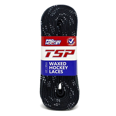шнурки хоккейные с пропиткой «laces waxed» цв: черный, дл: 244 см.