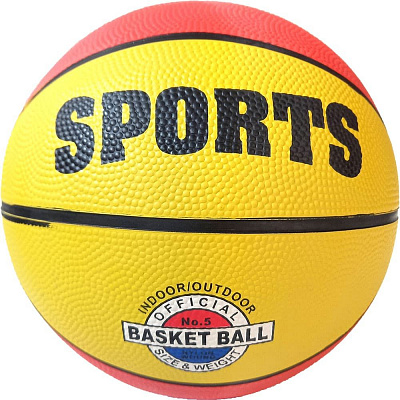 Мяч баскетбольный № 5 «B32222» резина, клееный, цв: оранжево-желтый.