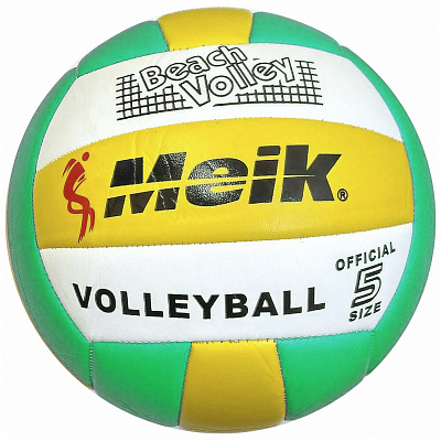Мяч волейбольный №5 «Meik-503» PU 2.5, машинная сшивка, цв: бело-зелено-желтый.