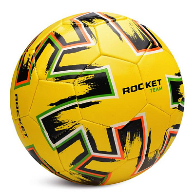 Мяч футбольный №5 «Rocket» PVC, машинная сшивка, цв: желтый.