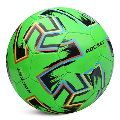 Мяч футбольный №5 «Rocket» PVC, машинная сшивка, цв: зеленый.