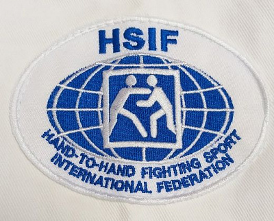 Эмблема-нашивка «HSIF» МФРБ цв: сине-белый.