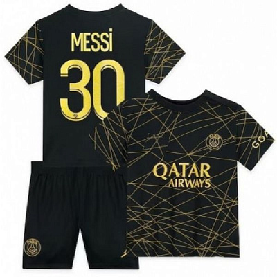 Форма футбольная «Messi» PSG, детская, цв: черный, р: 125-130.