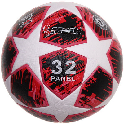 Мяч футбольный №5 «MK-122» 4-слоя ТПУ 3.2, термосшивка, цв: красно-бело-черный.