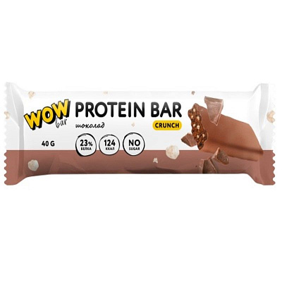Батончик протеиновый «WOW Bar Crunch» шоколад, 40 гр.