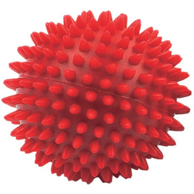 Мяч массажный, мягкий, диаметр 9 см. вес 60 г, цв: красный.