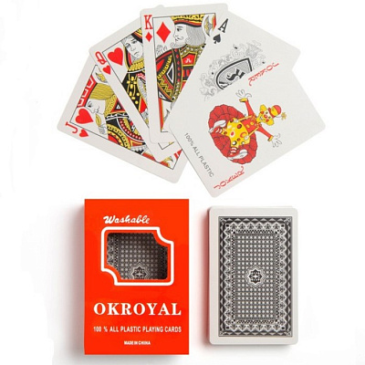 Игральные карты «OkRoyal» пластиковое покрытие, 56 листов, цв: микс.