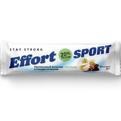 Батончик протеиновый «Effort Sport» глазурь, фисташка, 40 гр.