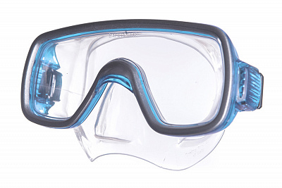 Маска для плавания «Geo Md Mask» закаленное стекло, цв: голубой.