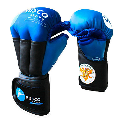 Перчатки для рукопашного боя «Pro» PU, цв: синий, р: 8 унций
