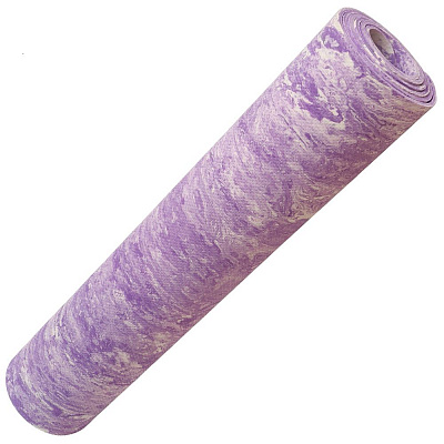 Коврик для йоги «Мрамор» ЭВА, 173х61х0,5 см, цв: фиолетовый.
