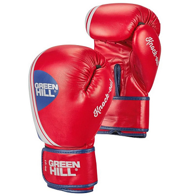 Перчатки боксёрские «Knockout» PU, цв: красный, р: 10 унций