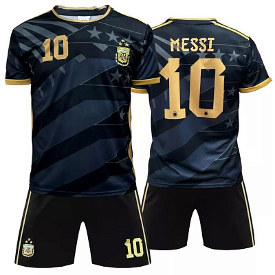 Форма футбольная «Messi» Аргентина, детская, цв: черный, р: 130-135.