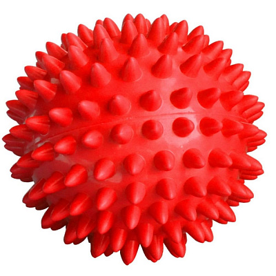 Мяч массажный жёсткий, D=9,5 см, цв: красный