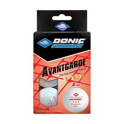 Мячи для настольного тенниса «Avantgarde 3*» р: 40+ мм, уп: 6 шт, цв: белый.