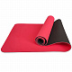 Коврик для йоги 2-х слойный «TPE» с рифлением, 183х61х0,6 см, цв: малиново-черный.