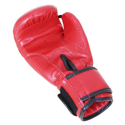 Перчатки боксёрские «Basic» PU, цв: красный, р: 8 унций