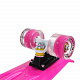 Круизер пластиковый 22''x6'' «PNB-07» ABEC-7, LED колеса: PU 60х45мм, цв: розовый.