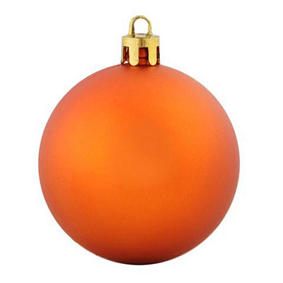 Набор елочных игрушек шар «ЕК0291» D=60мм, уп: 6шт, цв: матовый оранжевый.