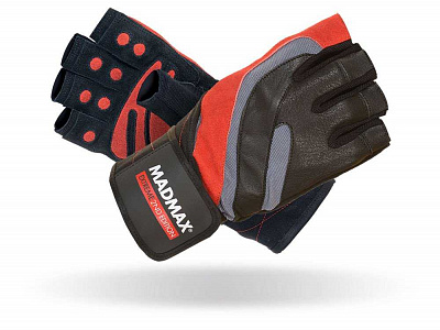 Перчатки тяжелоатлетические «Extreme» цв: черн/красн, р: M