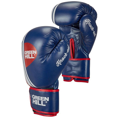 Перчатки боксёрские «Knockout» PU, цв: синий, р: 8 унций