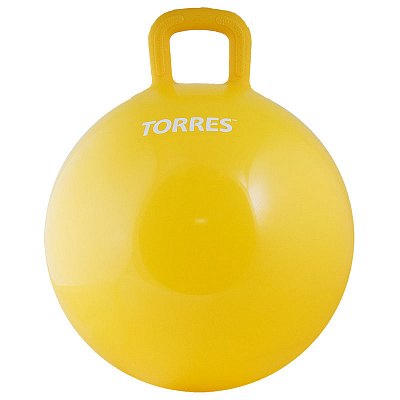 Мяч-попрыгун с ручками, d=45 см, с насосом, цв: желтый.