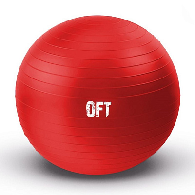 Гимнастический мяч «FT-GBR-65» с насосом, цв: красный, D=65 см.