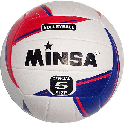 Мяч волейбольный №5 «Minsa» ПВХ 2,5, машинная сшивка, цв: сине-красный.