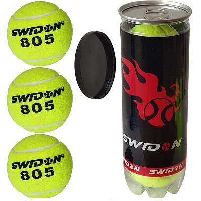 Мячи для большого тенниса «Swidon 805» в тубе: 3 шт.