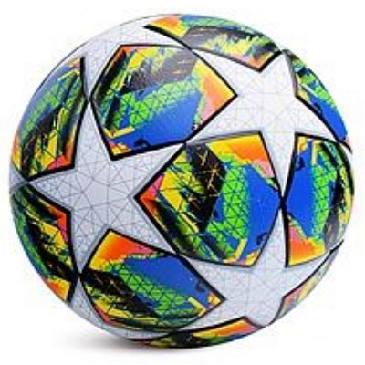 Мяч футбольный №5 «Stars» PU, термосшивка, цв: бело-радужный.