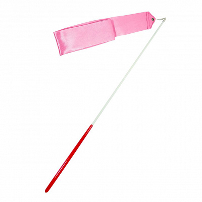 Лента гимнастическая «AGR-201» дл: 6,0 м, палочка: 56 см, цв: розовый