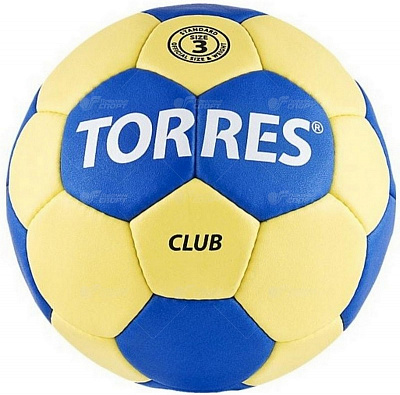 Мяч гандбольный №3 «Club», материал: ПУ, ручная сшивка, цв: желто-синий.