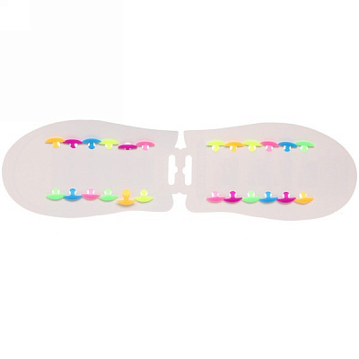 Шнурки силиконовые «Summer» двухцветные, 12 шт, цв: микс.