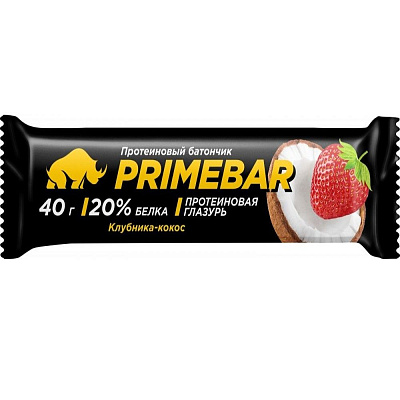 Батончик протеиновый «Primebar» клубника-кокос в йогурте, 40 гр.