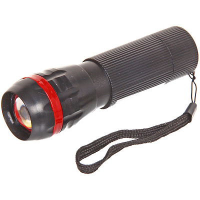 Фонарь ручной, 1W, zoom, цв: микс.