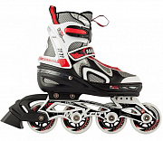 Коньки роликовые раздвижные «SKIP» ABEC-7, цв: красный, р: 31-34.