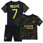Форма футбольная «MBappe» PSG, детская, цв: черный, р: 130-135.