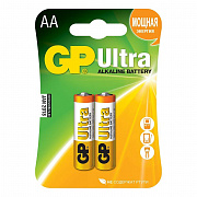Батарейка пальчиковая «GP Uitra» алкалиновая 1.5V, АА-LR6-BL2, 2 шт.